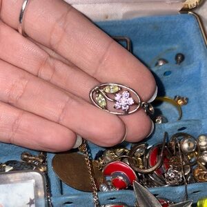 Elegant Floral Pendant with Purple and Yellow Accents